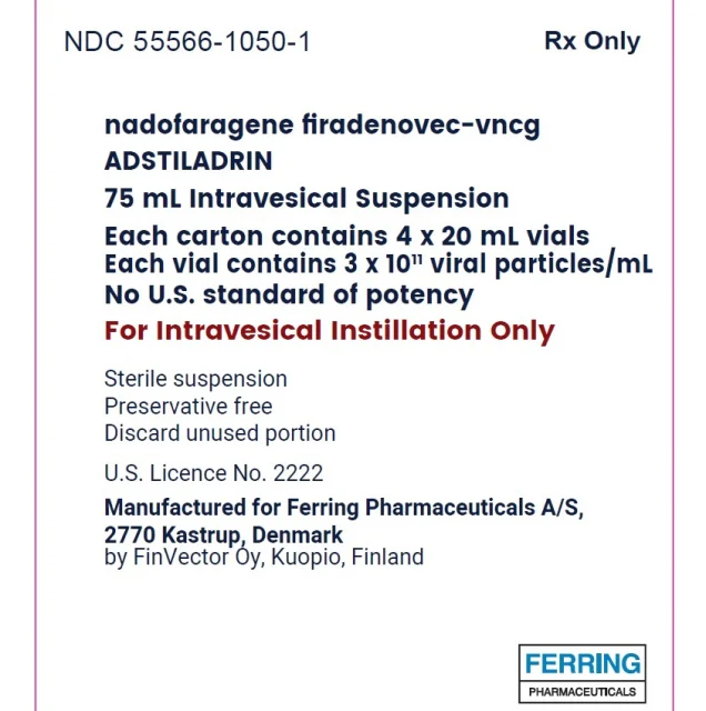 ADSTILADRIN · US package-label artwork; supplied packaging may differ.