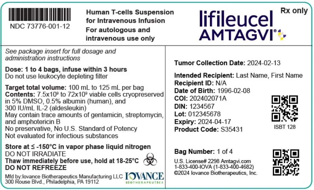 AMTAGVI · US package-label artwork; supplied packaging may differ.