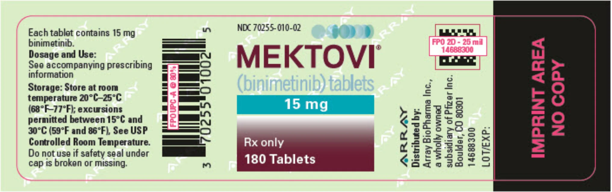 Binimetinib · US package-label artwork; supplied packaging may differ.