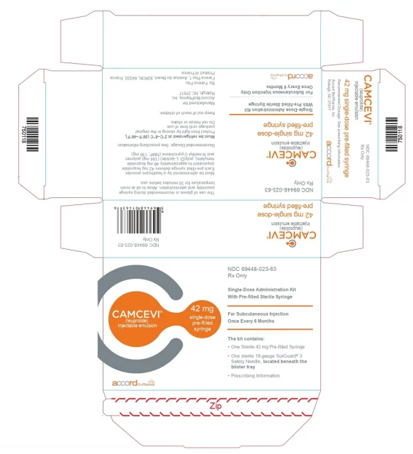 CAMCEVI · US package-label artwork; supplied packaging may differ.