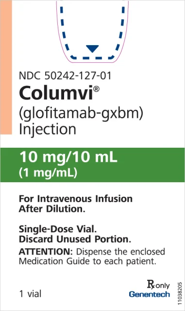 Columvi · US package-label artwork; supplied packaging may differ.