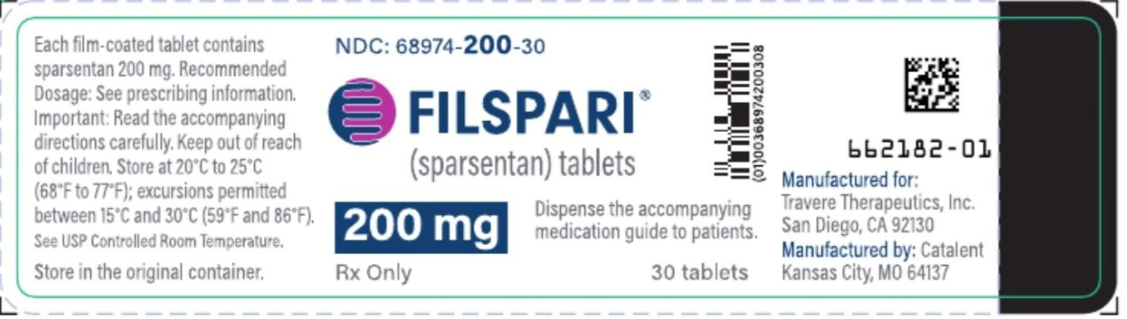 Filspari · US package-label artwork; supplied packaging may differ.
