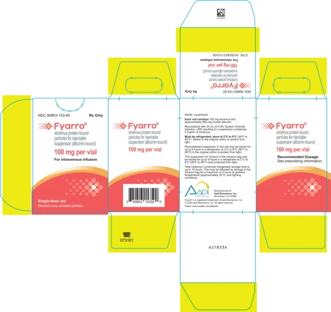 FYARRO · US package-label artwork; supplied packaging may differ.