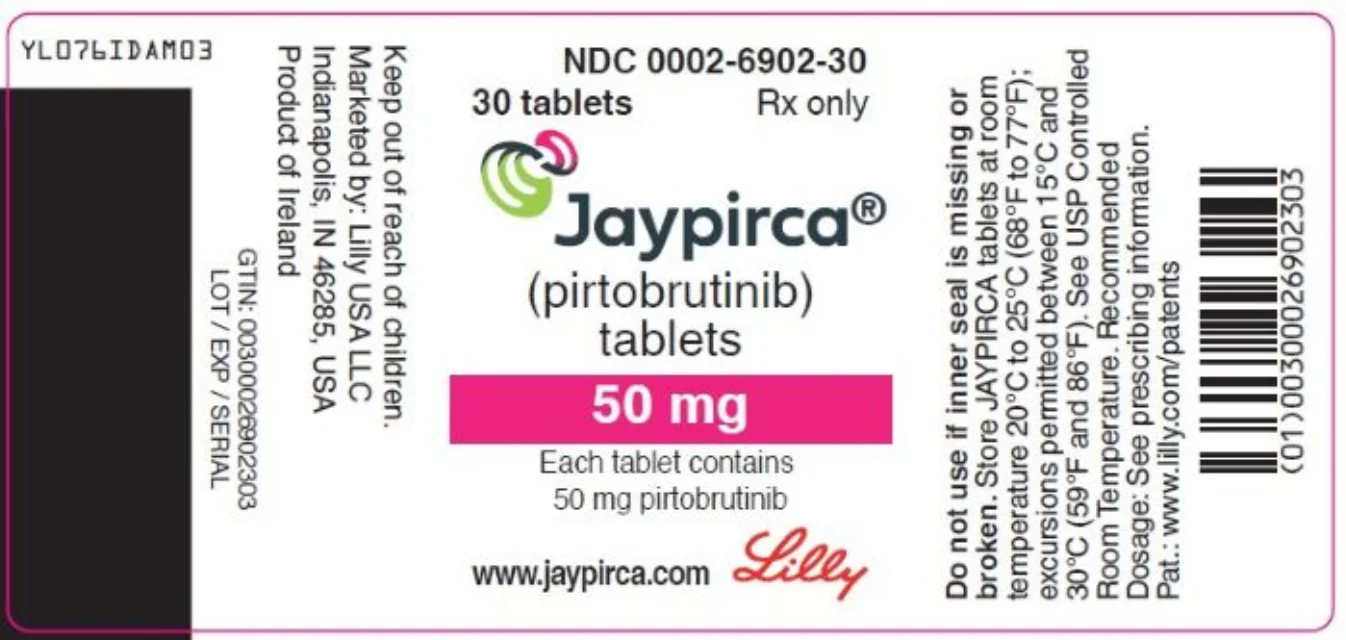 Jaypirca · US package-label artwork; supplied packaging may differ.