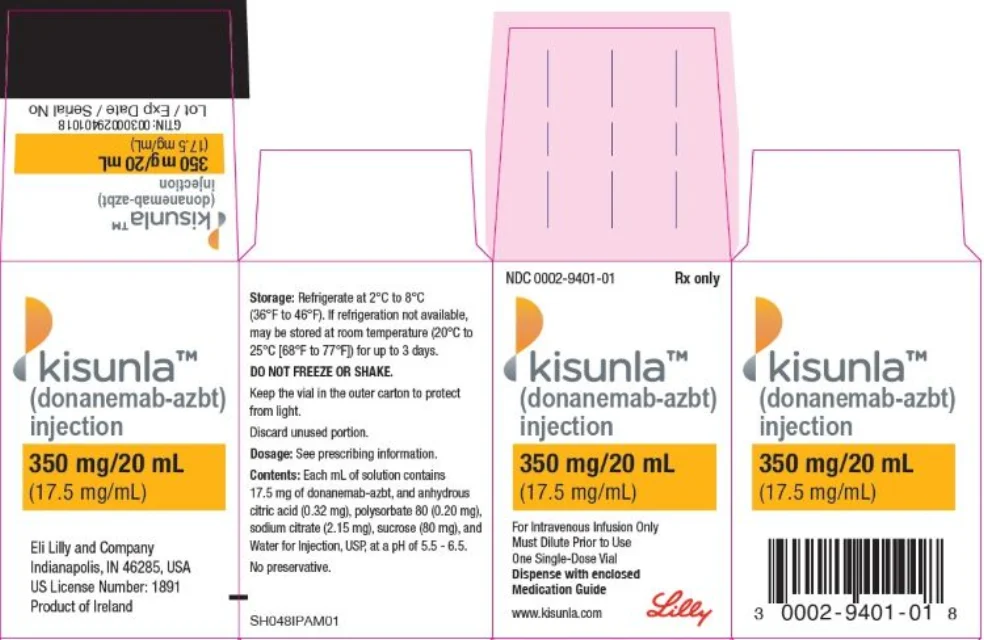 KISUNLA · US package-label artwork; supplied packaging may differ.