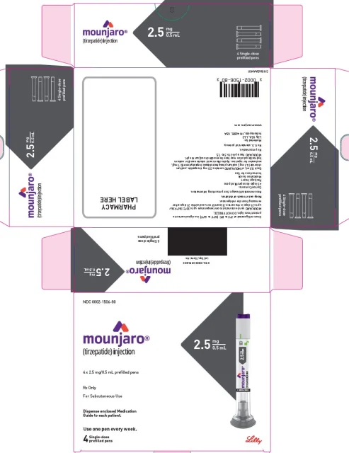 Mounjaro · US package-label artwork; supplied packaging may differ.