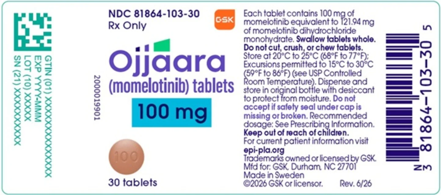 OJJAARA · US package-label artwork; supplied packaging may differ.
