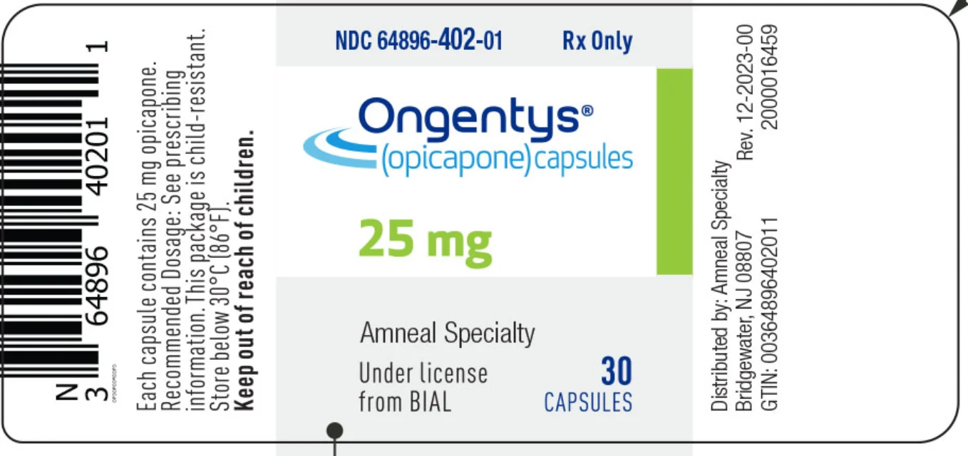 Ongentys · US package-label artwork; supplied packaging may differ.