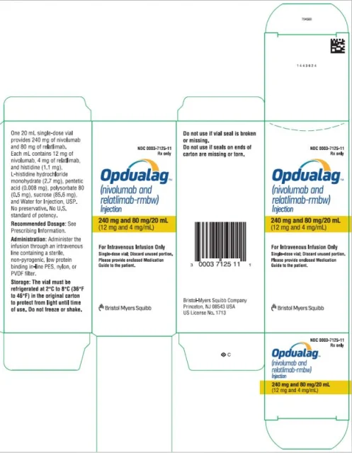 Opdualag · US package-label artwork; supplied packaging may differ.