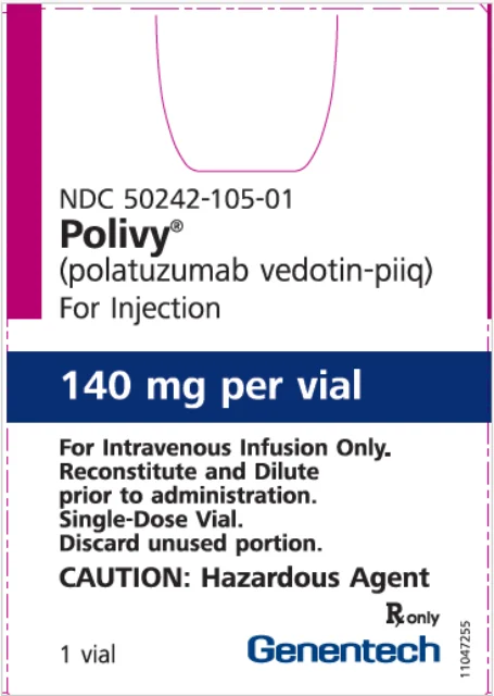 Polivy泊洛妥珠单抗 · US package-label artwork; supplied packaging may differ.