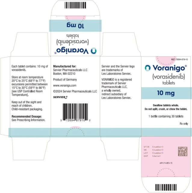 Voranigo · US package-label artwork; supplied packaging may differ.