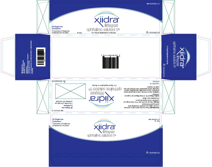 诺华Xiidra · US package-label artwork; supplied packaging may differ.